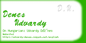 denes udvardy business card